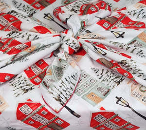 Christmas Cottages - 4 Furoshiki Gift Wraps