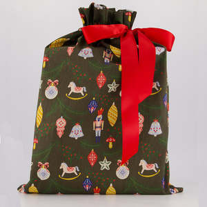 Feliz Navidad Collection: Single Reusable Gift Bags: Large