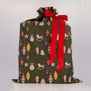 Feliz Navidad Collection: Single Reusable Gift Bags: Santa Sack