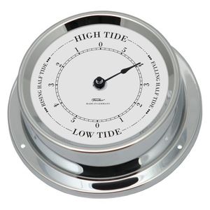 Polished Chrome & White Dial 125mm Quartz Tide Clock