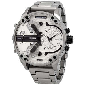 Diesel: Diesel Mr. Daddy 2.0 Chronograph All Silver White Dial Men's Watch DZ7421