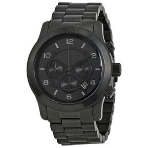 Michael Kors: Michael Kors Oversized Runway Chronograph Black Men's Watch - MK8157
