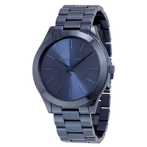 Michael Kors: Michael Kors Slim Runway Blue Dial Blue Ion-plated Ladies Watch MK3419