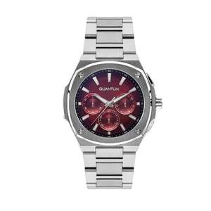 Quantum: Quantum Multifunction Red Dial Silver Watch ADG1032.380