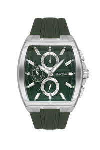 Quantum Chronograph All Green Silver Case Watch HNG997.375