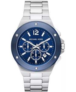 Michael Kors Mens Watches: Michael Kors Lennox Chronograph Blue Dial Silver Men's Watch - MK8938