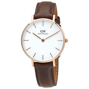 Daniel Wellington Petite Bristol 32mm White Dial Brown Genuine Leather Women&apo&hellip;