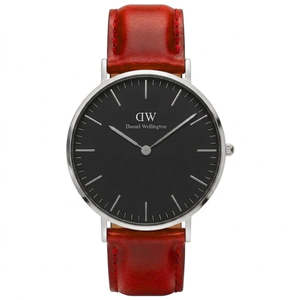 Daniel Wellington St Mawes 40mm Black Dial Brown Genuine Leather Silver Men&apos&hellip;