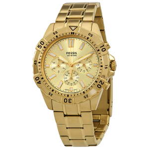 Fossil Mens Watches: Fossil Garrett Chronograph Quartz Gold Dial Men's Watch - FS5772