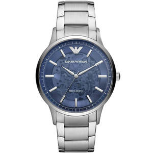 Mens Automatic Watches: Emporio Armani Renato Skeleton Automatic Silver Men's Watch - AR60037