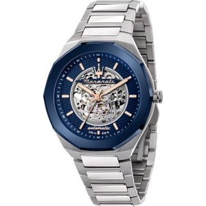 Maserati Stile Skeleton Automatic Silver Dial Two Tone Rose Gold and Silver Stai&hellip;