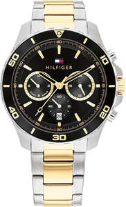 Tommy Hilfiger Two-Tone Steel Black Dial Multi-function Men's Watch - 1792095