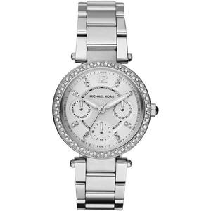 Womens Fashion Watches: Michael Kors Parker Multi-Function Silver Ladies Watch MK5615