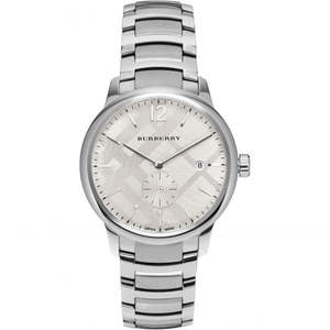 Burberry Mens Watches: Burberry The Classic Check Stamped Dial Silver Dial Silver Stainless Steel Men's Watch BU10004