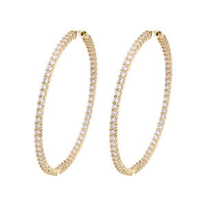 Big Daddy Earrings: Big Daddy Large Hoop Iced Out Diamond Earring