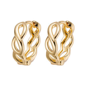 Big Daddy Earrings: Big Daddy Intertwined Hollow Gold Hoops Earring