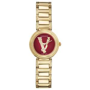 Versace: Versace Virtus Gold Mini Red Dial Women's Watch VET300321