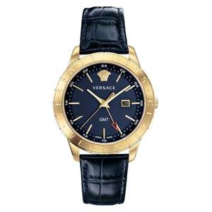 Versace: Versace Univers GMT Blue Dial Blue Leather Men's Watch VEBK00318