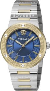 Versace Greca Silver Two-Tone Blue Dial Women's Watch VEVH01120