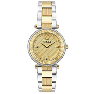 Versace Womens Watches: Versace Reve Gold Dial Two-Tone Steel Strap Swiss Movt Women's Watch - VE8B00324