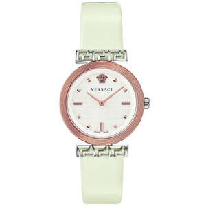 Versace Womens Watches: Versace Meander White Leather Strap Women's Watch - VELW00120