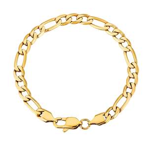 Big Daddy Womens Bracelets: Big Daddy 6mm Steel Figaro Gold Bracelet