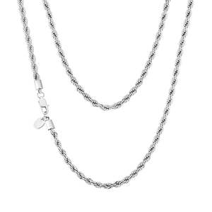 Big Daddy Rope: Big Daddy 4mm Stainless Steel Silver Rope Chain