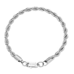 Big Daddy Rope: Big Daddy 6MM Silver Steel Rope Bracelet