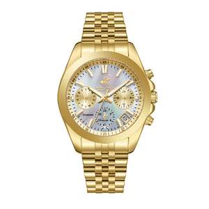 Beverly Hills Womens Watches: Beverly Hills Polo Club Multi-Function Mother Pearl Gold Diamond Watch BP3656C.120