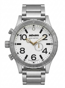 Nixon Silver Stainless Steel 51-30 White Dial 300M Men's Watch (Pre-owned)