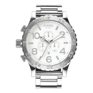 Nixon High Polish White Dial Chronograph 300M Men's Watch A083-488 (Defect)