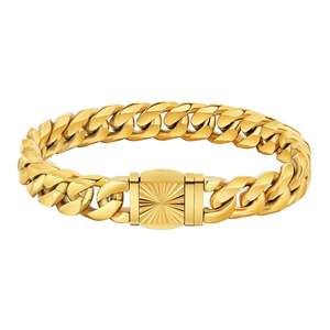 Summer Sale: Big Daddy 12mm Miami Cuban Link Gold Bracelet 7.5 Inch (Defect)