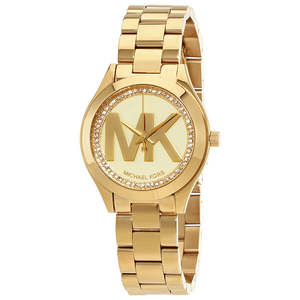 Michael Kors Womens Watches: Michael Kors Mini Slim Runway Ladies Gold Tone Watch MK3477
