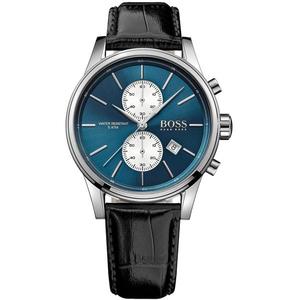 Hugo Boss: Hugo Boss Jet Chronograph Black Leather Men's Watch 1513283