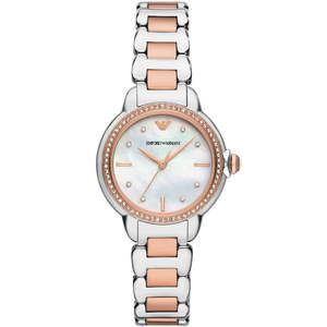 Emporio Armani Womens Watches: Emporio Armani Mia White MOP Dial Two-tone Women's Watch - AR11569