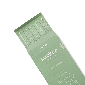 Glass Straws – Eco Friendly Water Bottles & LunchWare: Sucker Smoothie Clear Straw