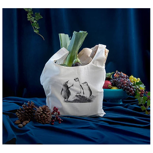 Wild Grey Fox Organic Cotton Grocery Bag - Penguin