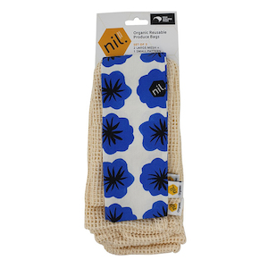 NIL Organic Produce Bags 3pk - Blue Forget Me Not