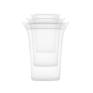 Zip Top Silicone 3pc Cup Set – Frost - Food Grade