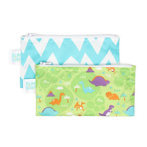 Bumkins Small Snack Bag 2pk - Dino/Blue Chevron