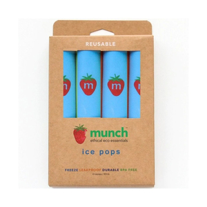 Munch Silicone Ice Pop Molds - Blue - 4 pack Great for kids
