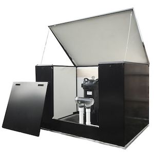 Pools And Spas: The Acoustic Box equipment shed