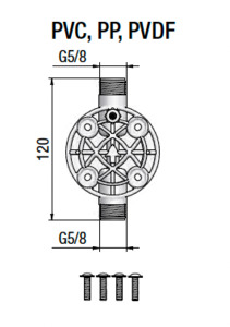 Solenoid Diaphragm: SPARE PARTS KIT DOSING HEAD PVC, VALVES CERAMIC/PVDF/FPM FOR MAGDOS 05 & 1