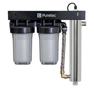Rainwater Wholehouse: WU-UV100 10”, 1” connection, Filtration & UV with Reversible Mounting Frame