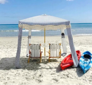 Frontpage: Beach Day Combo 1 - 1 x Cabana, 2 x Chairs, 2 x Towels & 2 SUP boards or Single Kayaks