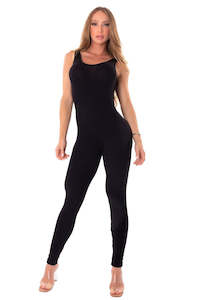 Jumpsuits: Jumpsuit Ribbed Senses Black - Let's Gym