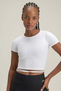 Tops: T-Shirt Cropped Ribbed