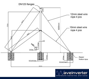 6m Tower kitset for Vertical Wind Turbine