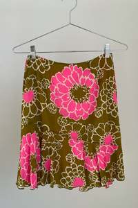 Skirts: Moss + Hot Pink Skirt - 6