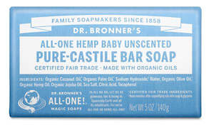 Personal Care: Dr Bronner Baby Mild bar Soap 140g